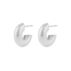 Addison Small Oval Earring Plain Silver