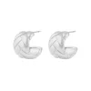 Addison Wide Oval Earring Plain Silver