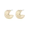 Addison Wide Oval Earring Plain Gold