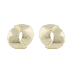 Aero Big Round Earring Plain Gold
