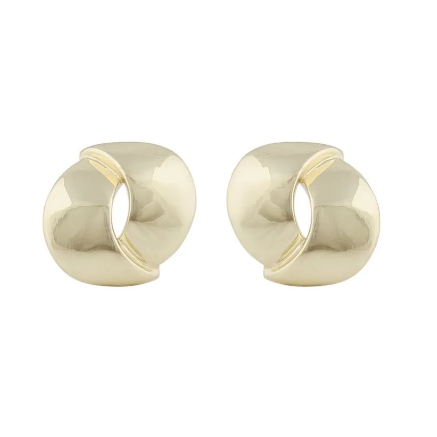 Aero Big Round Earring Plain Gold