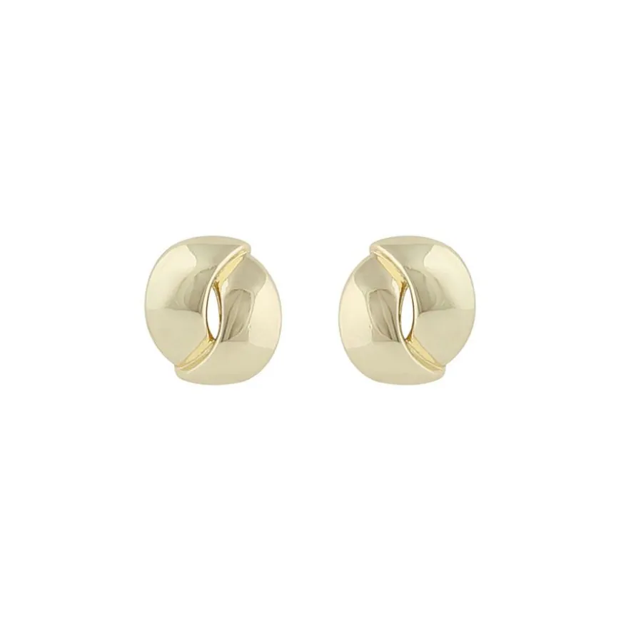 Aero Round Earring Plain Gold