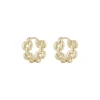 Aero Square Ring Earring Plain Gold