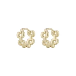 Aero Square Ring Earring Plain Gold