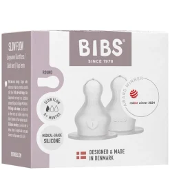 Baby Bottle Nipple Round Silicone Slow Flow 2pcs