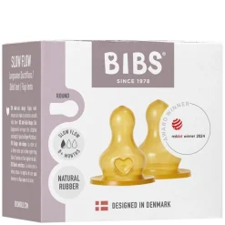 Baby Bottle Nipple Round Latex Slow Flow 2pcs