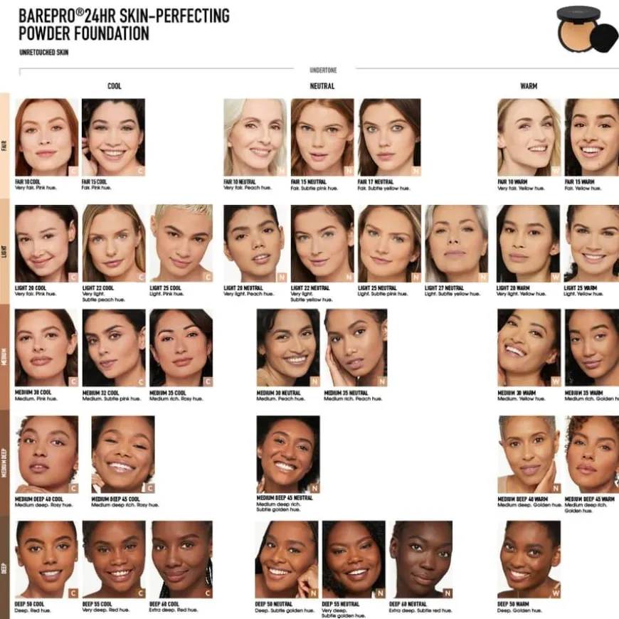 BarePRO 24H Skin-Perfecting Pressed Powder Medium Deep 40 Warm