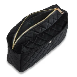 Beauty Bag Quilted Velvet Black Large