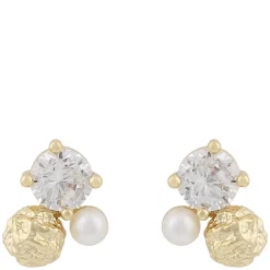 Brittany Small Earring Gold/Clear Onesize