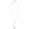 Brooklyn Heart Pendant Necklace Plain Gold 45cm