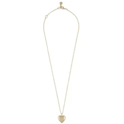 Brooklyn Heart Pendant Necklace Plain Gold 45cm