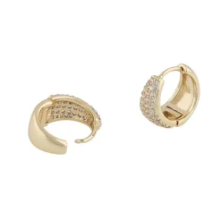 Brooklyn Oval Ring Earring Gold/Clear Onesize