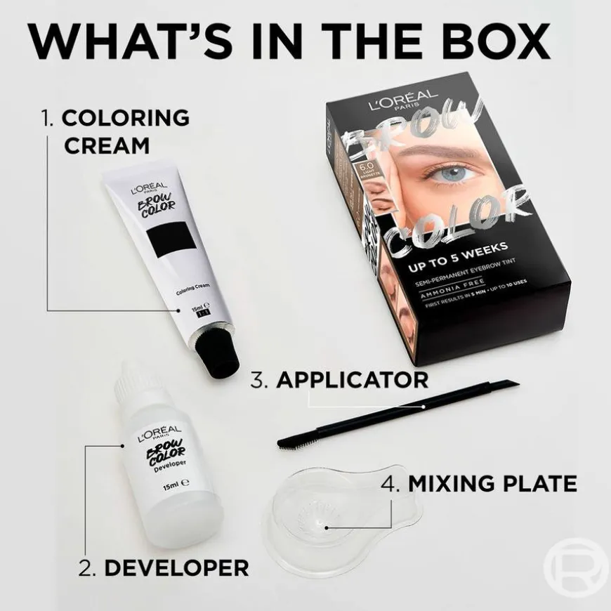 Brow Color Kit Semi-Permanent Eyebrow Color 6.0 Light Brunette 30ml