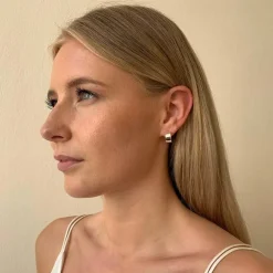 Carrie Small Earring Plain Silver 13mm
