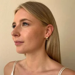 Carrie Small Earring Plain Gold 13mm