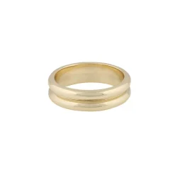 Casual Kim Double Ring Plain Gold S