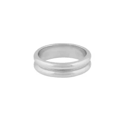 Casual Kim Double Ring Plain Silver M