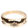 Chunky Star Ring With Crystals Gold Size 4