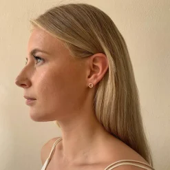 Colline Small Earring Gold/Clear 8mm