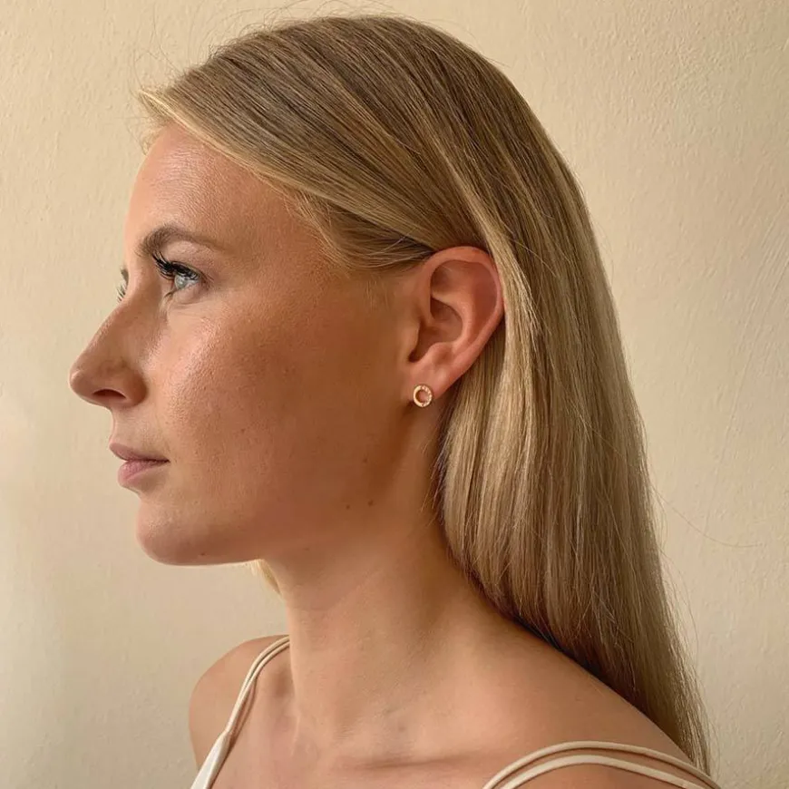 Colline Small Earring Gold/Clear 8mm