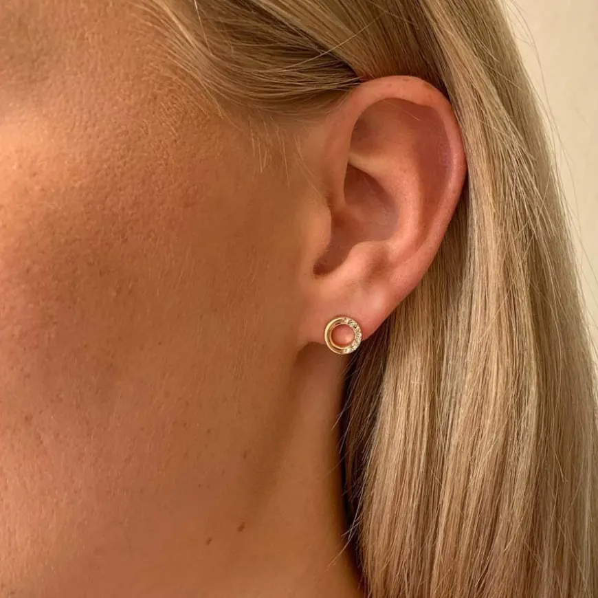 Colline Small Earring Gold/Clear 8mm