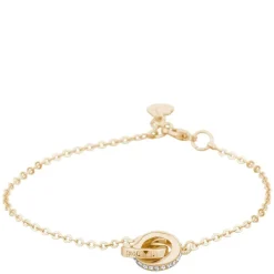 Connected Chain Bracelet Gold/Clear 16-17cm