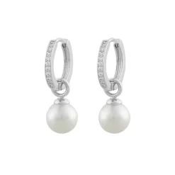 Core Pearl Ring Ear Silver/White