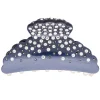 Crystal Hair Claw Large Navy Blue