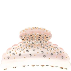 Crystal Hair Claw Large Pale Rose