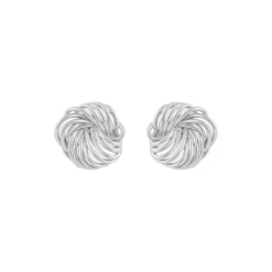 Dakota Small Round Earring Plain Silver