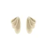 Dakota Wide Small Drop Earring Plain Gold