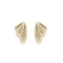Dakota Wide Small Drop Earring Plain Gold