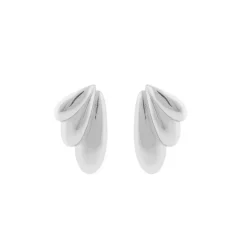 Dakota Wide Small Drop Earring Plain Silver