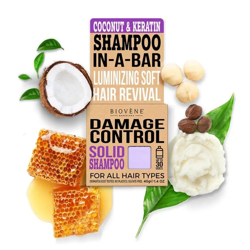 Damage Control Coconut & Keratin Solid Shampoo Bar 40g