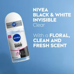 Deo Black & White Invisible Clear Roll-On 50ml