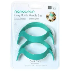 Detachable Handles for Flexy Silicone Baby Bottle Turquoise 2pcs
