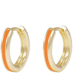 Domino Thin Hoop Earring Gold/Orange