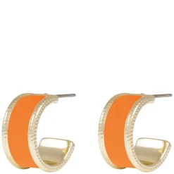 Domino Wide Oval Earring Gold/Orange Onesize