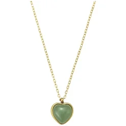 Dorotea Gemstone Heart Necklace Amethyst