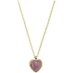 Dorotea Gemstone Heart Necklace Cherry Quartz