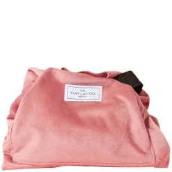 Drawstring Flat Lay Makeup Bag Pink Velvet