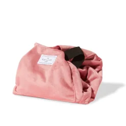 Drawstring Flat Lay Makeup Bag Pink Velvet