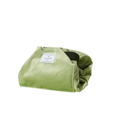 Drawstring Flat Lay Makeup Bag Sage Green Velvet