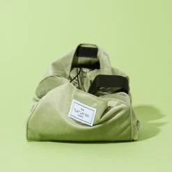 Drawstring Flat Lay Makeup Bag Sage Green Velvet