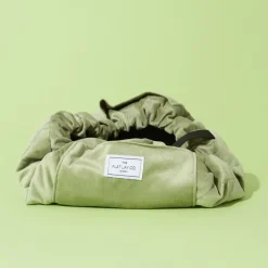 Drawstring Flat Lay Makeup Bag Sage Green Velvet