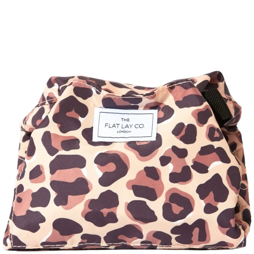Drawstring Flat Lay Makeup Bag Leopard Print
