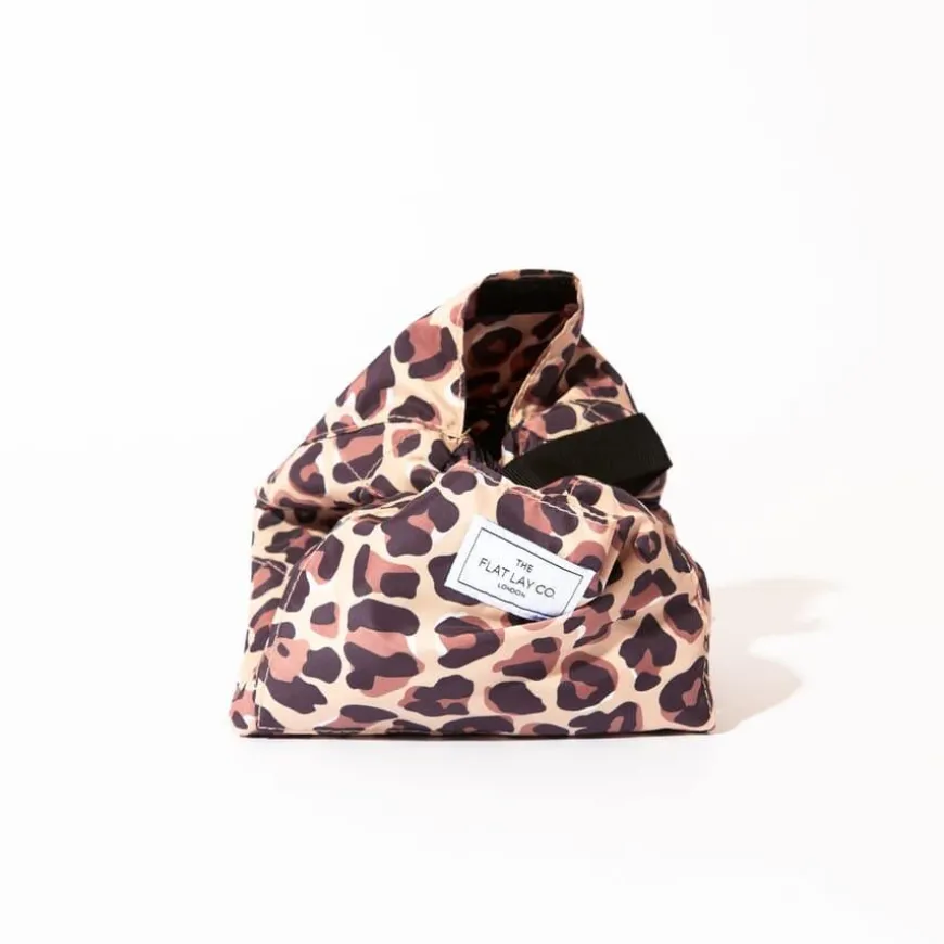 Drawstring Flat Lay Makeup Bag Leopard Print