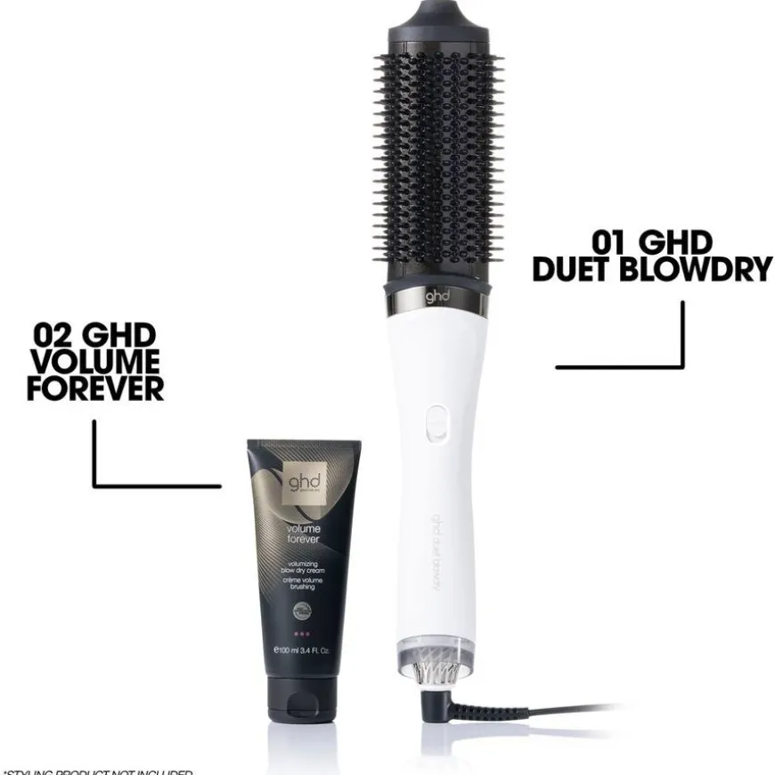 Duet Blow Dry 2 in 1 Hair Dryer Brush White