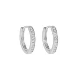 Elaine Small Ring Earring Silver/Clear 14mm