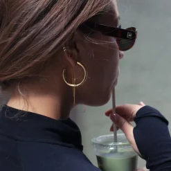 Elianna Large Statement Hoop Earrings Stainless Steel 30mm